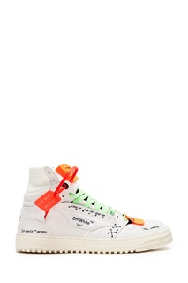 Белые кеды с яркой шнуровкой Off White