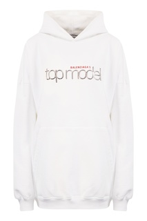 Белое худи Topmodel Balenciaga