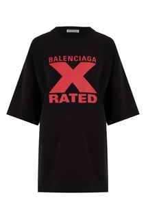 Черная футболка с принтом X-Rated Balenciaga