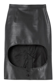 Черная кожаная юбка Burberry