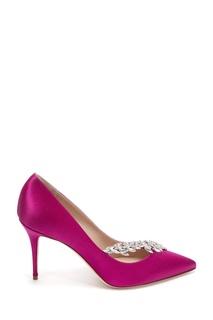 Сатиновые туфли цвета фуксия Nadira Satin 90 Manolo Blahnik