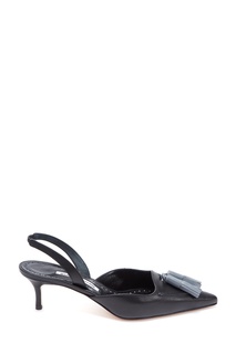 Черные кожаные туфли Gevasa Lamb 50 Manolo Blahnik