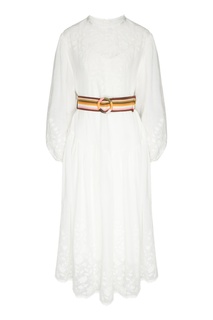 Белое платье с узором Zimmermann