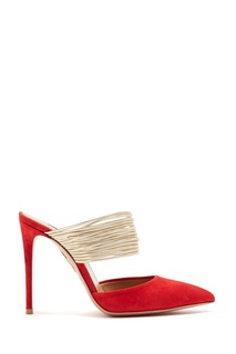 Красные мюли на высоким каблуке Aquazzura