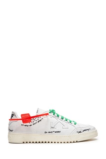 Белые кеды с потертостями Off White