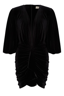 Асимметричное бархатное платье черного цвета Alexandre Vauthier