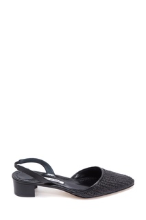 Черные туфли из рафии Raffro Rafia 30 Manolo Blahnik