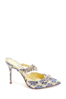 Мюли с текстильной отделкой Lurum Flower 105 Manolo Blahnik
