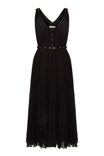 Черное платье с плиссированным подолом Laroom