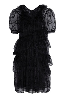 Черное платье-миди из органзы Simone Rocha