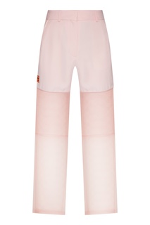 Розовые брюки с прозрачными вставками Heron Preston