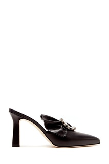 Черные кожаные мюли Capitana 90 Manolo Blahnik