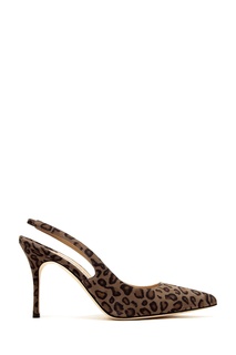 Замшевые туфли с принтом Allura 90 Manolo Blahnik