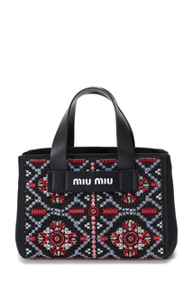 Текстильная сумка с вышивкой Miu Miu