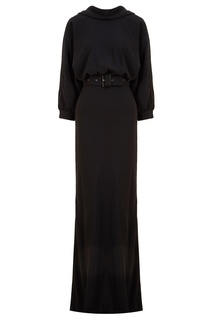 Черное шелковое платье с открытой спиной Laroom