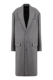 Серое шерстяное пальто оверсайз Balenciaga