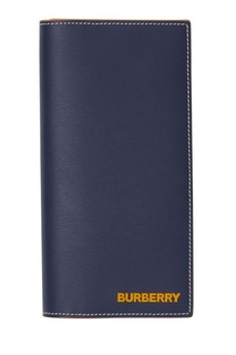 Синий бумажник из кожи с контрастной отстрочкой Burberry