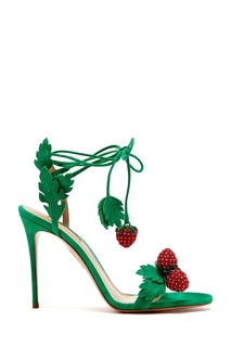 Замшевые босоножки с кристаллами Fragolina Sandal 105 Aquazzura