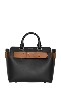 Черная сумка-тоут с декоративным ремнем Burberry