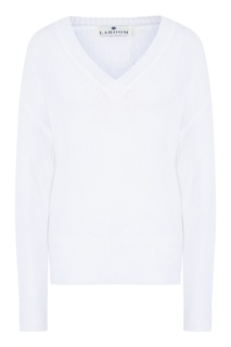 Белый пуловер из хлопкового микса Laroom