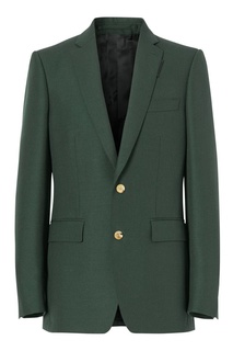Зеленый пиджак из шерсти и мохера Burberry