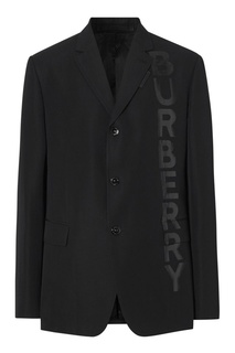 Черный шерстяной пиджак Burberry