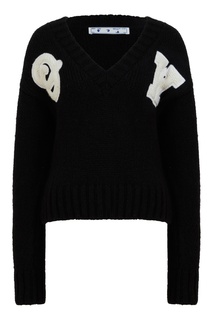 Шерстяной пуловер с аппликацией Off White