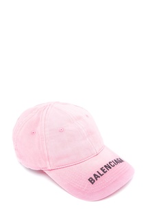 Розовая кепка из потертого хлопка Balenciaga