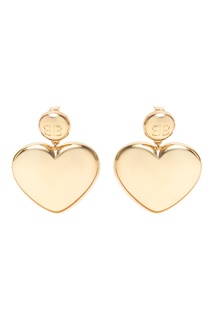 Золотистые серьги в виде сердец Susi Heart Balenciaga