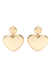 Золотистые серьги в виде сердец Susi Heart Balenciaga