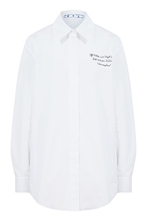 Белая хлопковая рубашка с вышивкой Off White