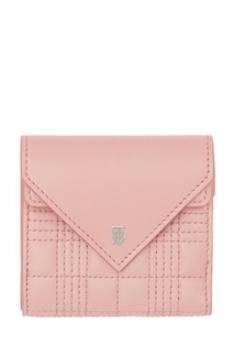 Складной розовый бумажник из кожи Burberry