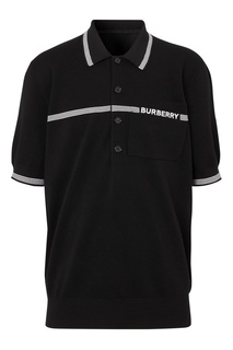 Черное шерстяное поло с контрастной отделкой Burberry
