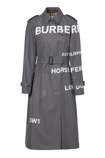 Хлопковый тренч с принтом Horseferry Burberry