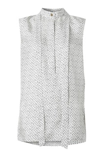 Шелковая блузка с шейным платком и монограммами Burberry