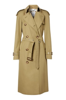 Хлопковый тренч цвета хаки Burberry