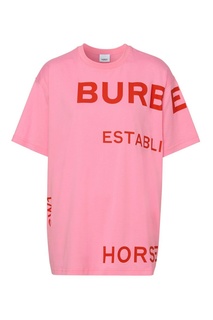 Розовая футболка с принтом Horseferry Burberry