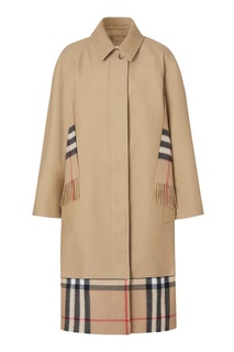 Хлопковое пальто с декоративным шарфом Burberry