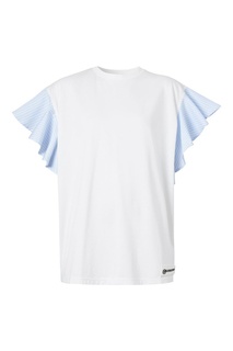 Белый хлопковый топ с объемными рукавами Burberry