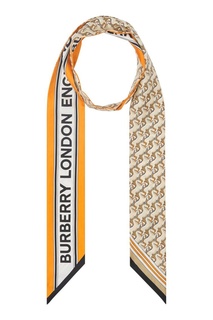 Узкий шелковый шарф с принтом Unicorn Burberry