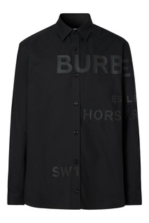 Черная рубашка с принтом Horseferry Burberry