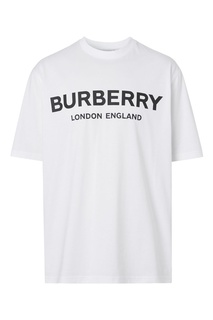 Белая футболка из хлопка с логотипом Burberry