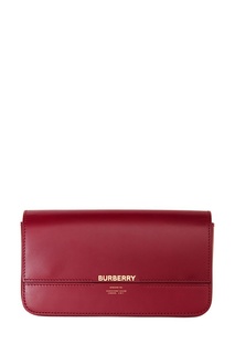 Бордовый кожаный бумажник со съемным ремешком Burberry