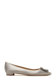 Сатиновые балетки с пряжкой Hangisiflat 10 Manolo Blahnik