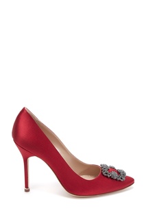 Красные сатиновые туфли Hangisi Satin 105 Manolo Blahnik