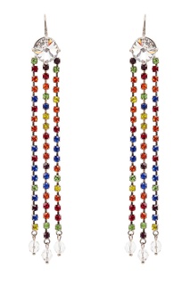 Серьги с разноцветными кристаллами Miu Miu