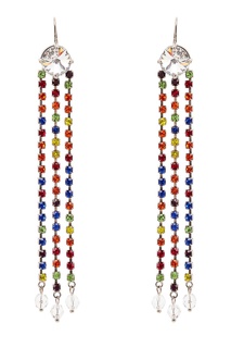 Серьги с разноцветными кристаллами Miu Miu