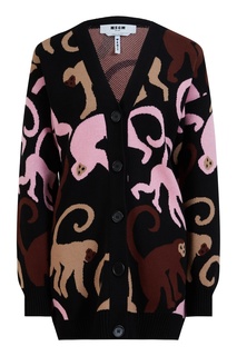 Хлопковый кардиган с ярким рисунком Msgm