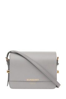 Компактная серая кожаная сумка Grace Burberry