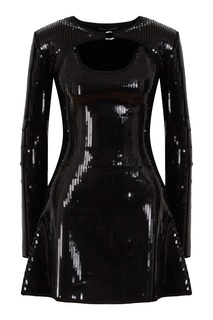 Черное платье мини с пайетками David Koma